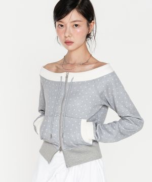 스타 그래픽 오프숄더 집업