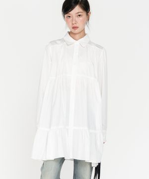 셔링 셔츠 원피스