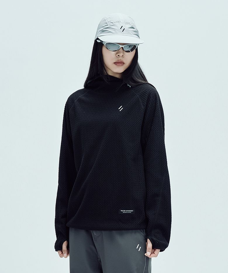 칼로라 플리스 후디드 풀오버 블랙