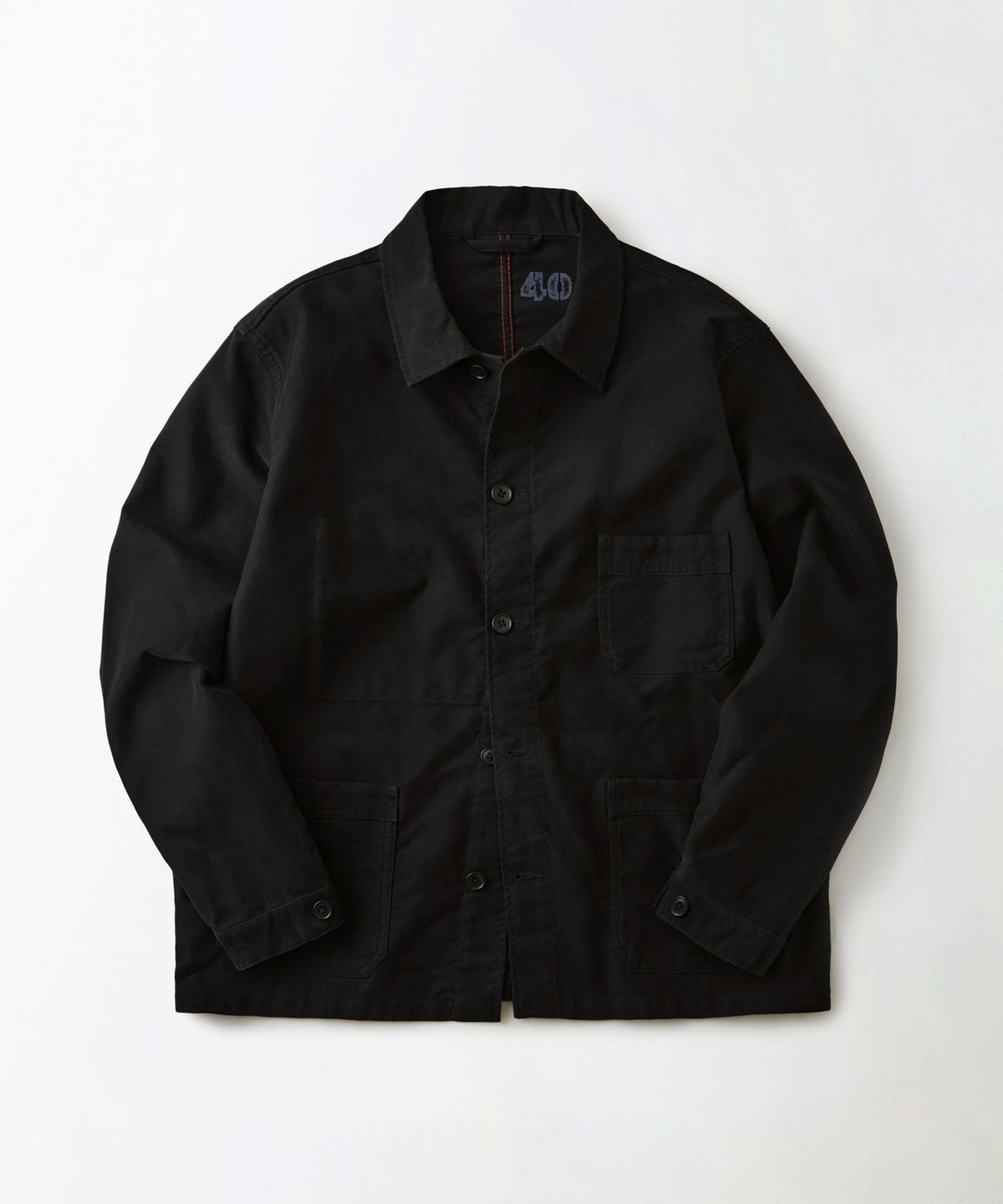 아웃스탠딩(OUTSTANDING) [MUT lab] MOLESKIN FRENCH WORK JACKET_BLACK