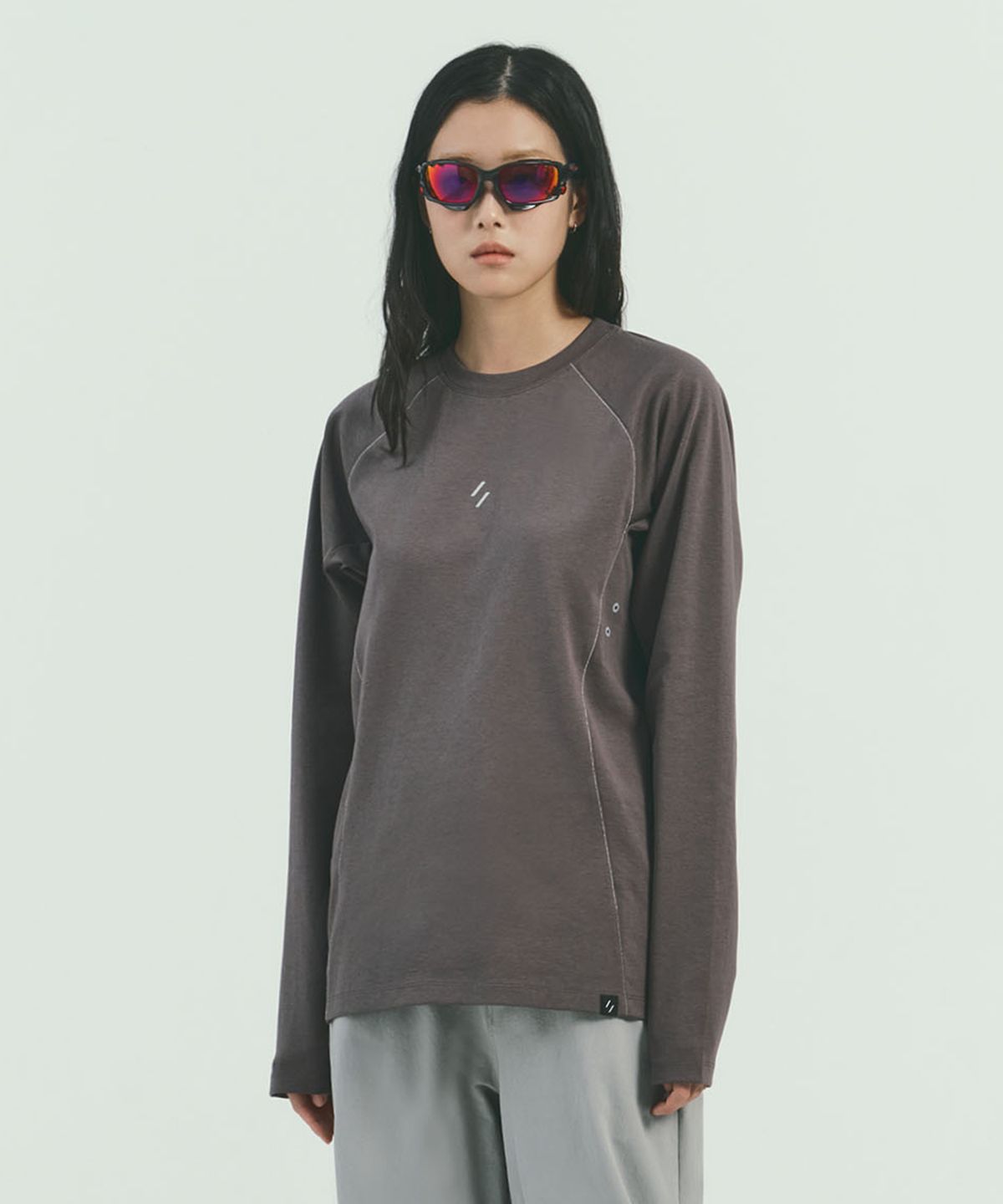 웰터 익스페리먼트(WELTER EXPERIMENT) FLEXICH LONG SLEEVES T-SHIRT_PURPLE