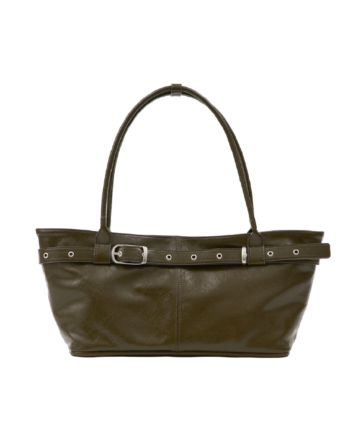여밈(YEOMIM) belted boat bag (crack khaki)