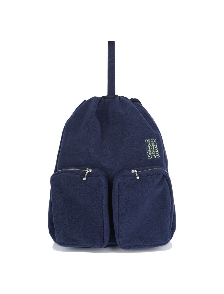 Fleece Drawstring Sack Navy