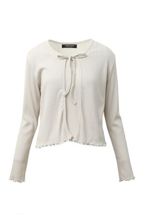 러블리 리본 프릴 가디건 & 슬리브리스 세트