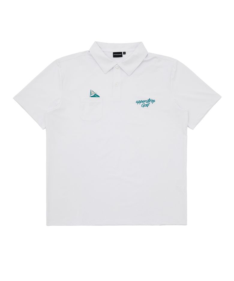 [UP3026] UPST GOLF 히든 콤마 반팔 폴로 티셔츠 화이트