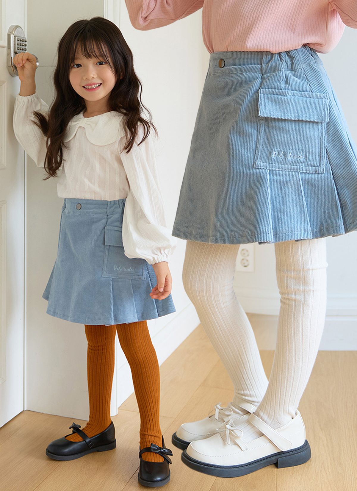 베베테일러(BEBETAILOR) 코듀로이 플리츠 스커트