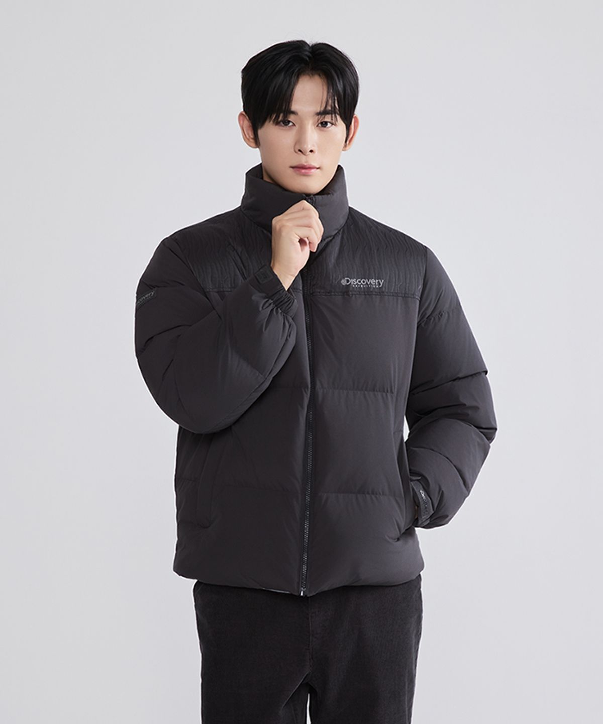 디스커버리 익스페디션(DISCOVERY EXPEDITION) 유니 반슬리 다운 숏패딩 (Ptn.Grey)