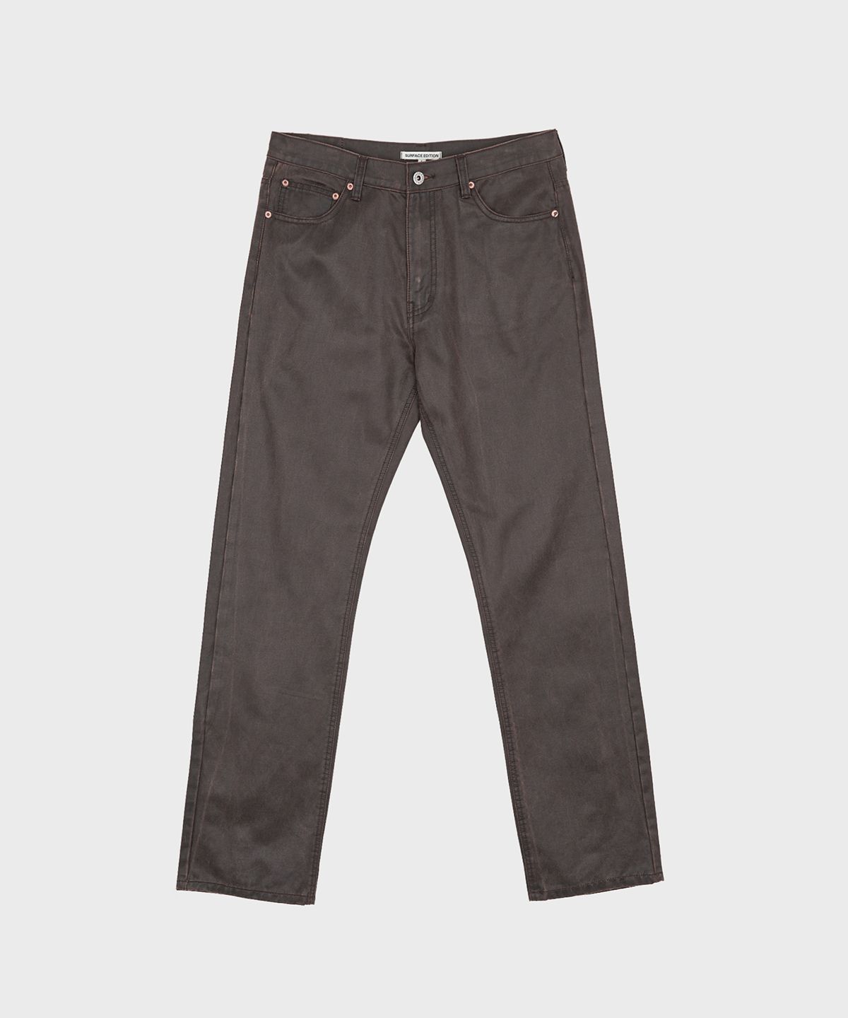 서피스에디션(SURFACE EDITION) FAUX LEATHER PANTS BROWN