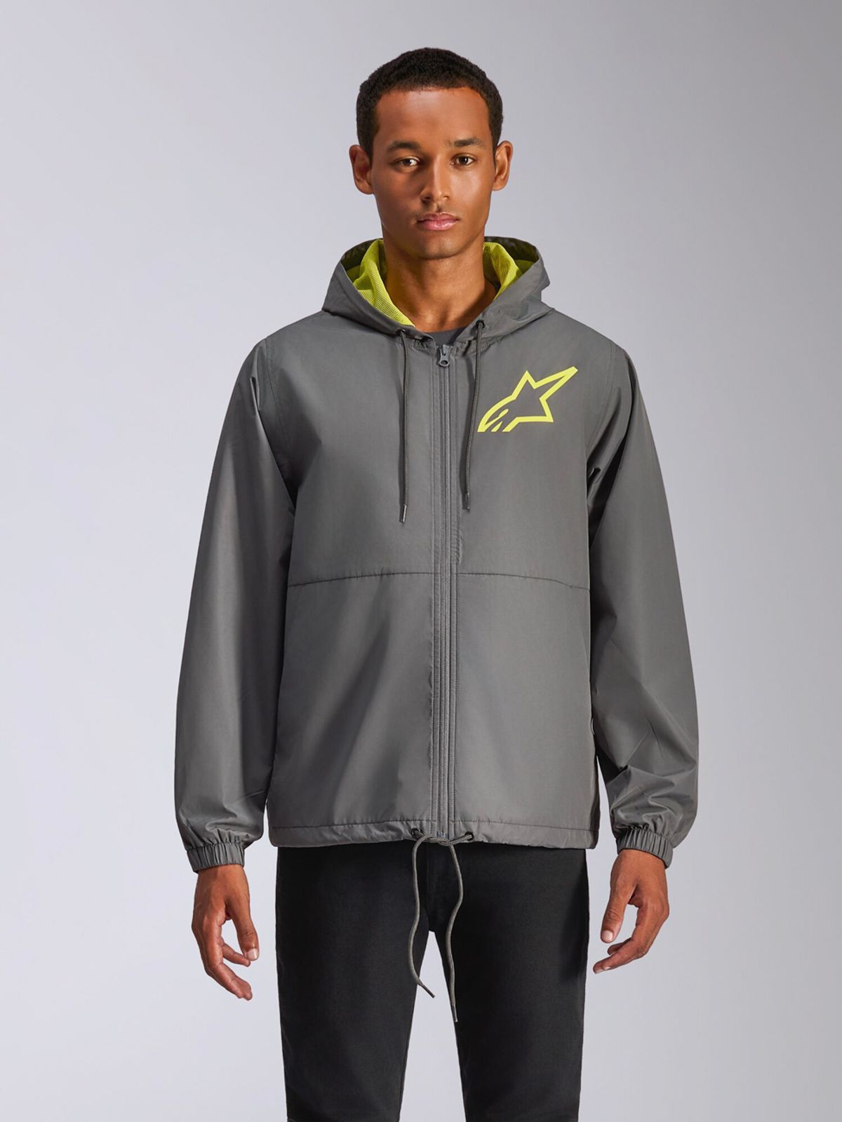 알파인스타즈(ALPINESTARS) SPEEDER CHROMIUM WINDBREAKER JACKET - CHARCOAL/HI VIS YELLOW