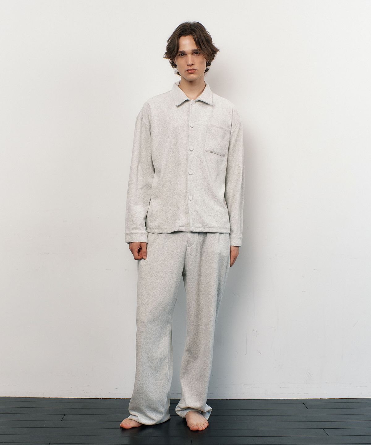 아템포(ATEMPO) VELOUR PAJAMA SET_melange (men)