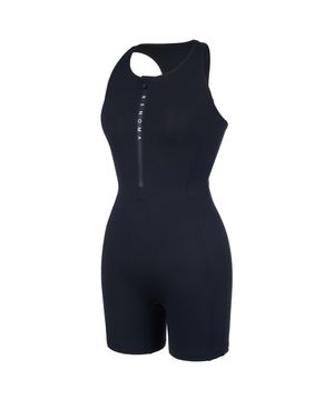 여성 백트임 포인트 지퍼 3부 반신수영복 블랙 RN-LF2F552-BK