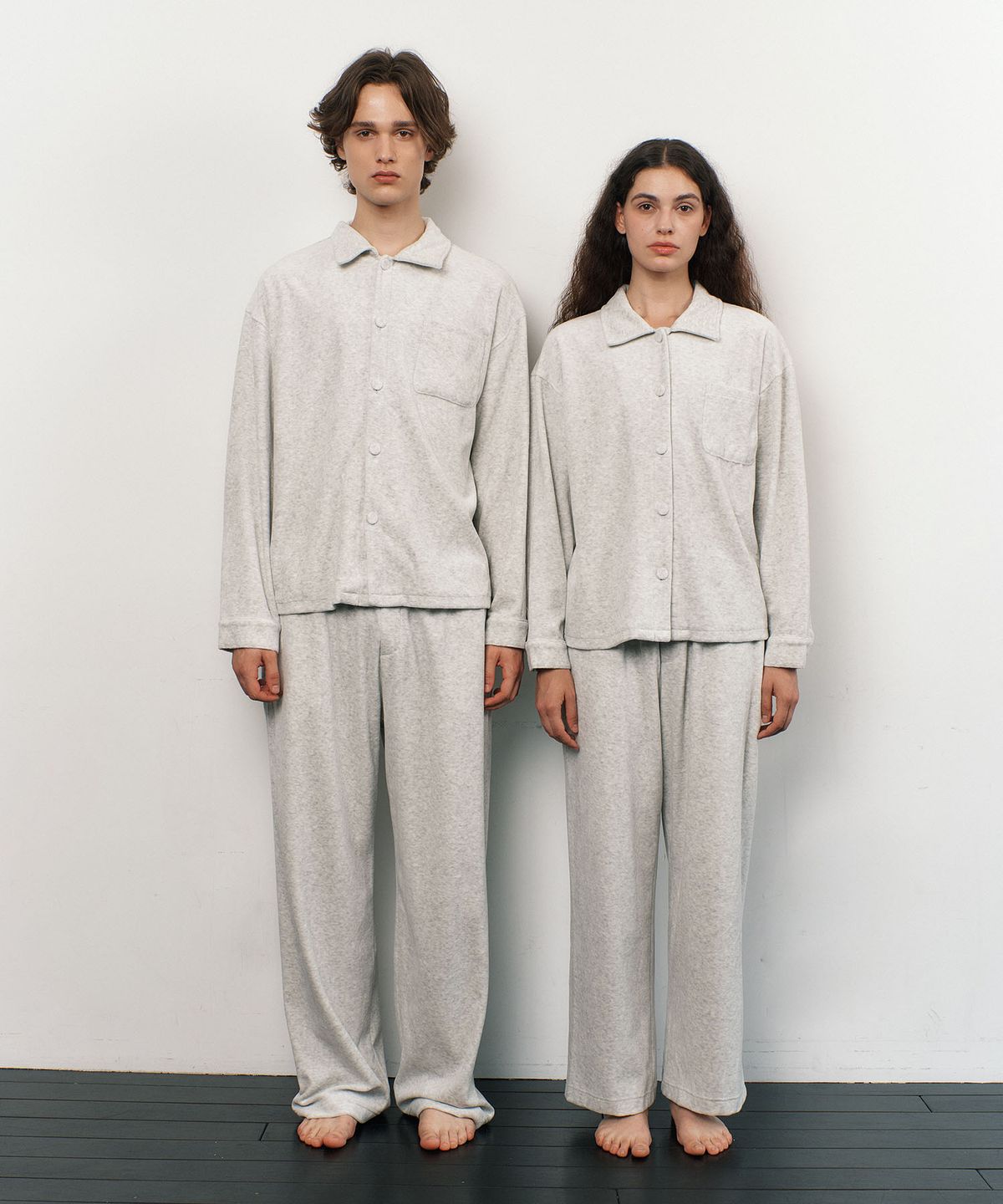 아템포(ATEMPO) VELOUR PAJAMA COUPLE SET_melange