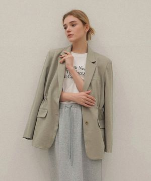 드로스트 스트링 자켓_oat beige