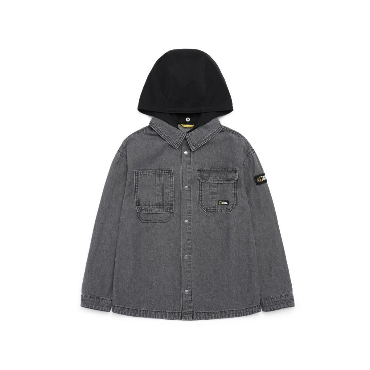 내셔널지오그래픽 키즈(NATIONAL GEOGRAPHIC KIDS) K223USH030 데님 후디 셔츠 GREY