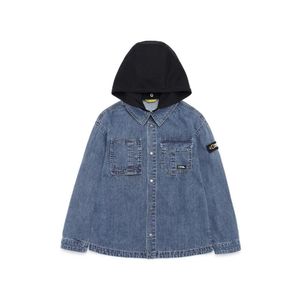 K223USH030 데님 후디 셔츠 BLUE