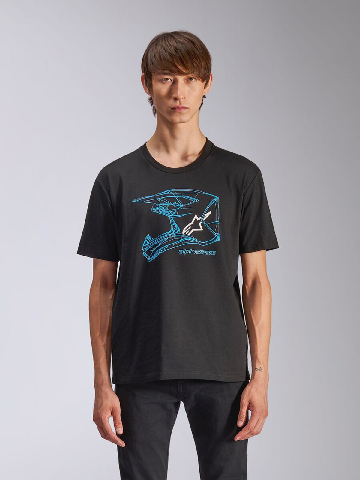 알파인스타즈(ALPINESTARS) MX HELMET CSF TEE - BLACK/BLUE