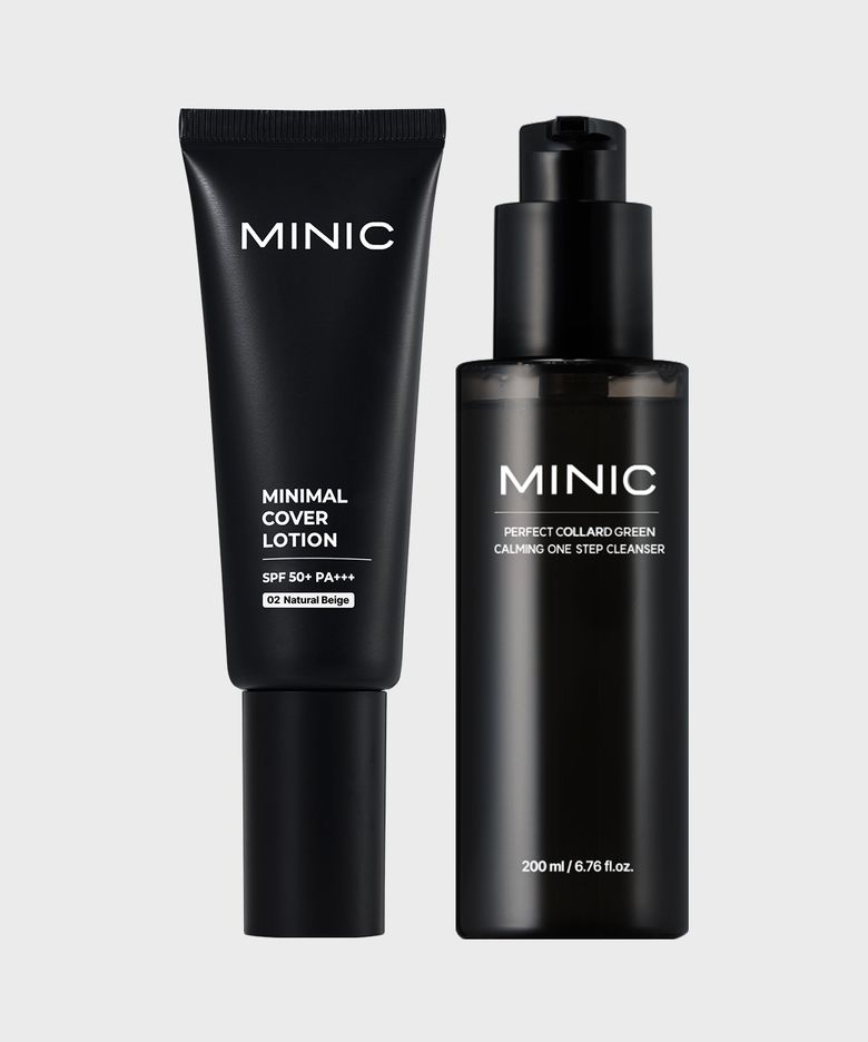 미니멀 커버로션 02호 40ml + 퍼펙트 콜라드 그린 진정 원 스텝 클렌저 200ml