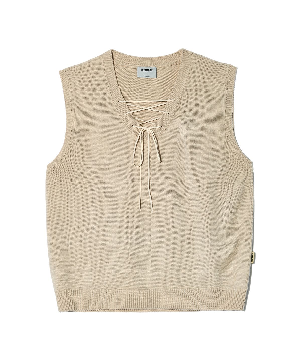 피스메이커(PIECE MAKER) LACE UP KNIT VEST (IVORY)