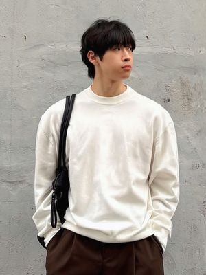 에센셜 라운드 크롭 니트 [IVORY]