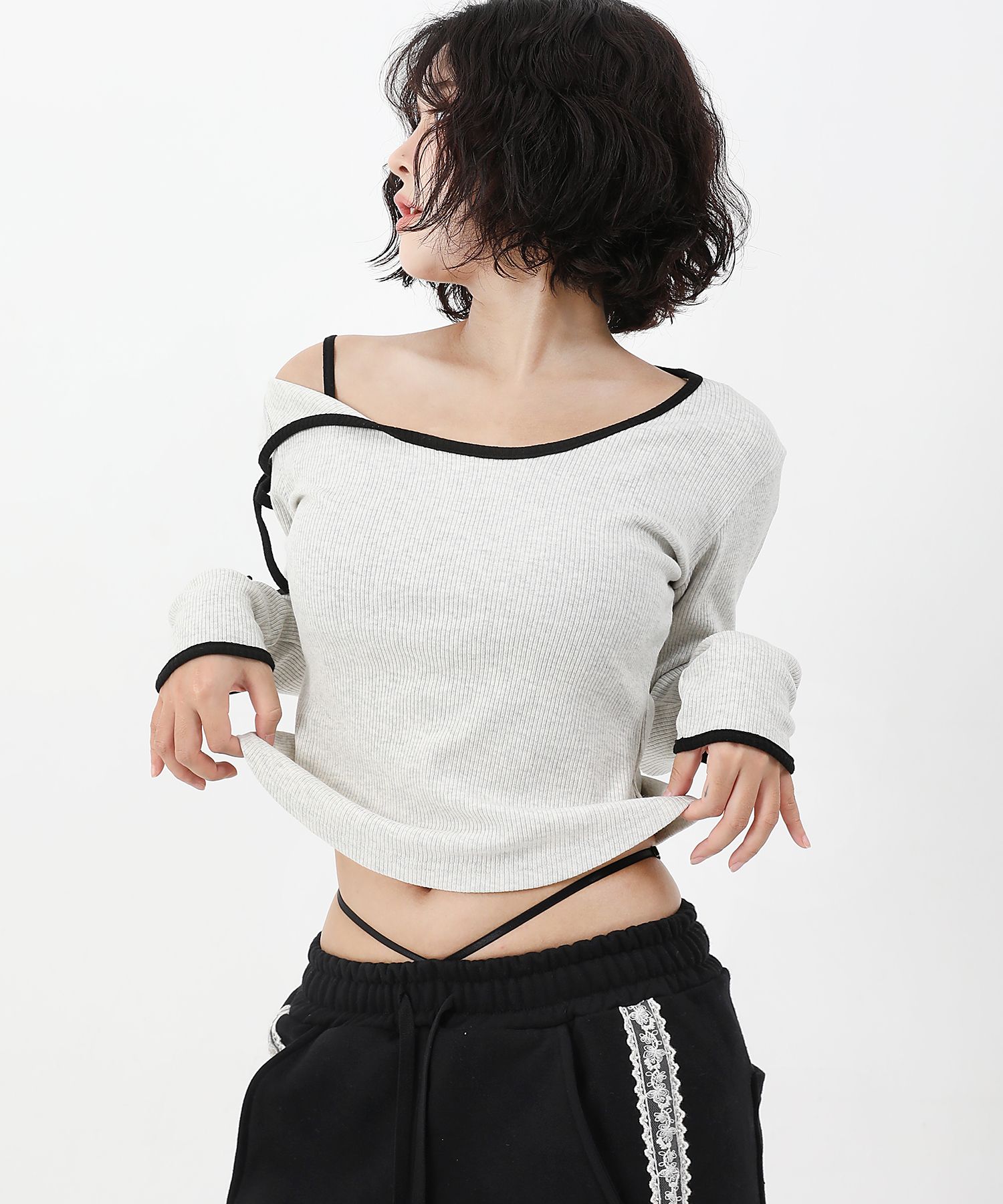 トップス MUSINSA LACE BUTTON HOODIE TOP MUSINSA LACE BUTTON HOODIE TOP