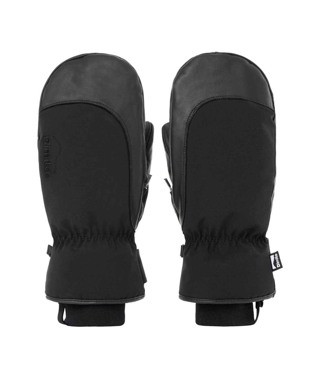 디미토(DIMITO) LEATHER 3-WAY OPEN MITTEN BLACK