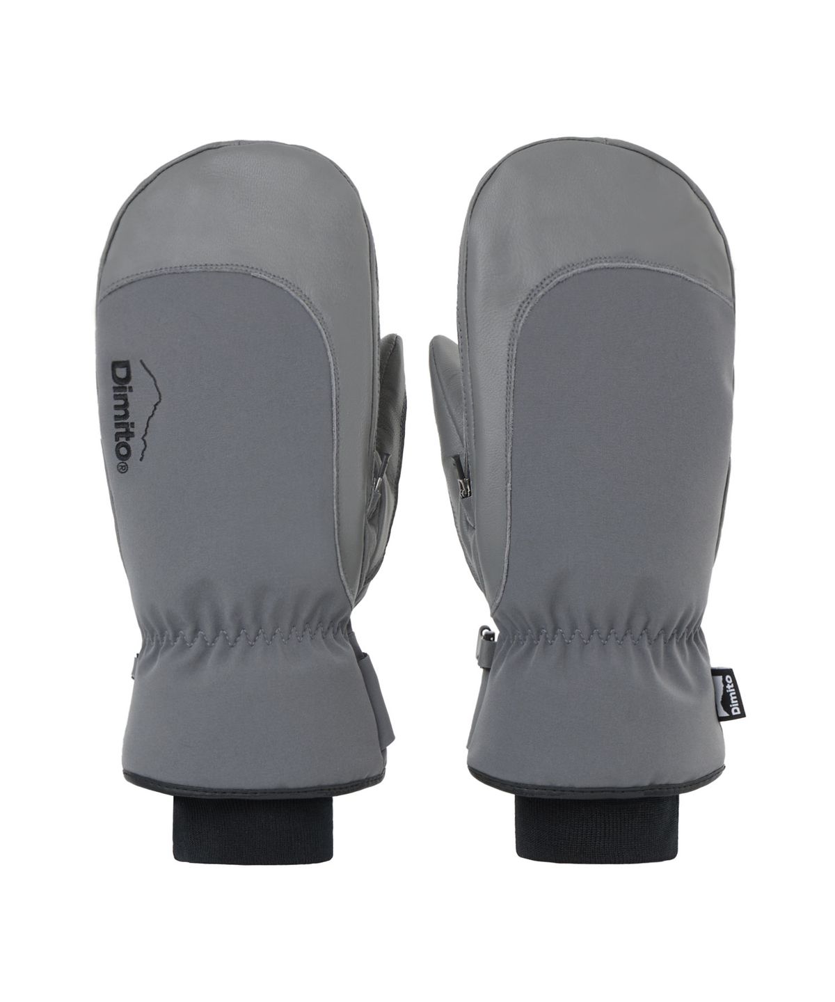 디미토(DIMITO) LEATHER 3-WAY OPEN MITTEN COOL GREY