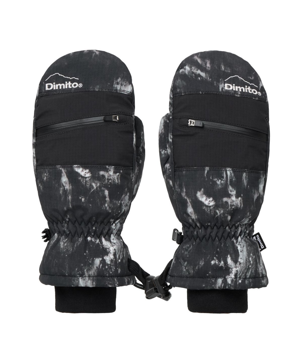 디미토(DIMITO) BLOCK VENT MITTEN MARBLE BLACK