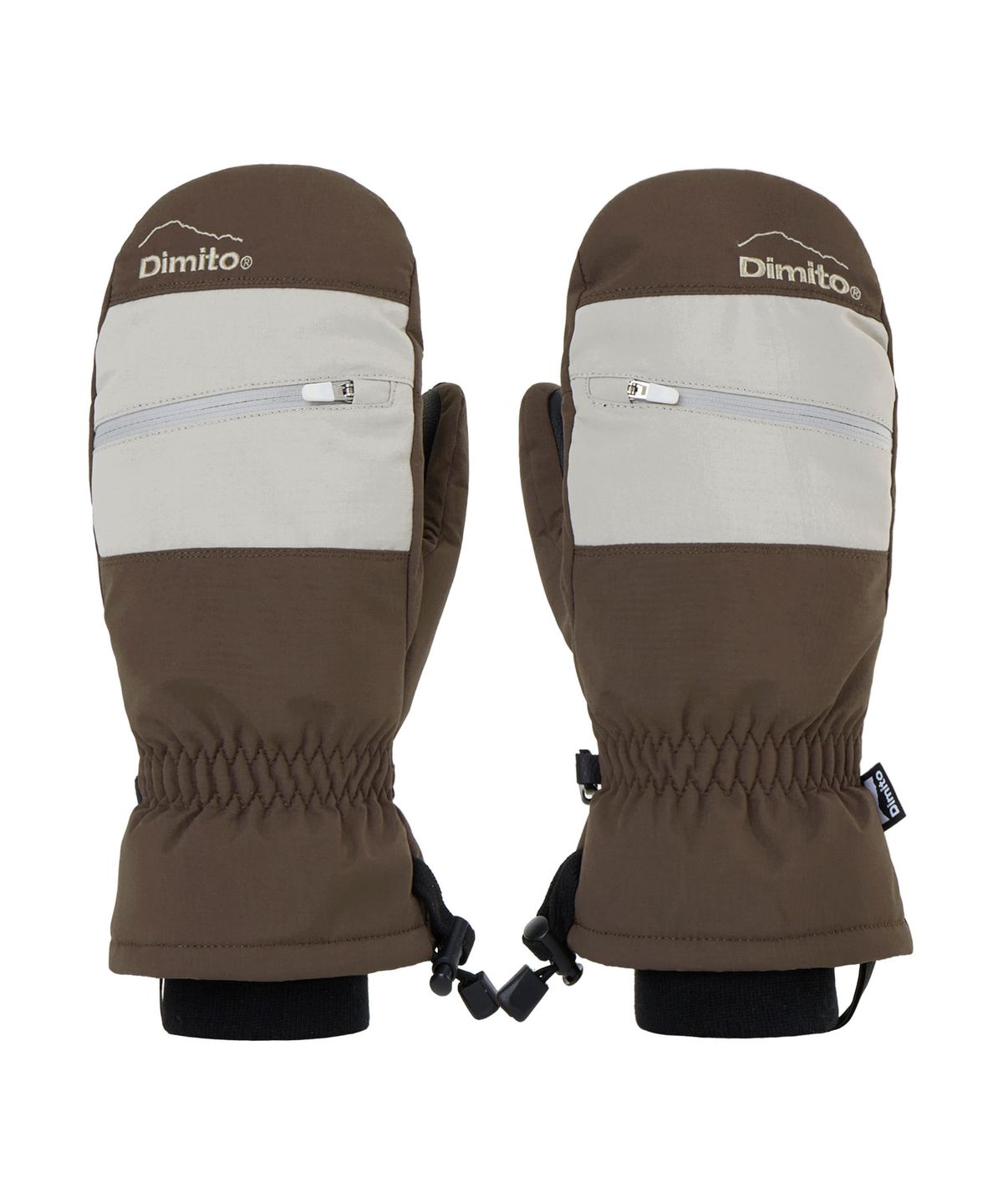 디미토(DIMITO) BLOCK VENT MITTEN DARK BROWN