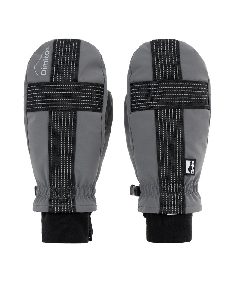 REFLECTIVE CROSS BAND MITTEN COOL GREY