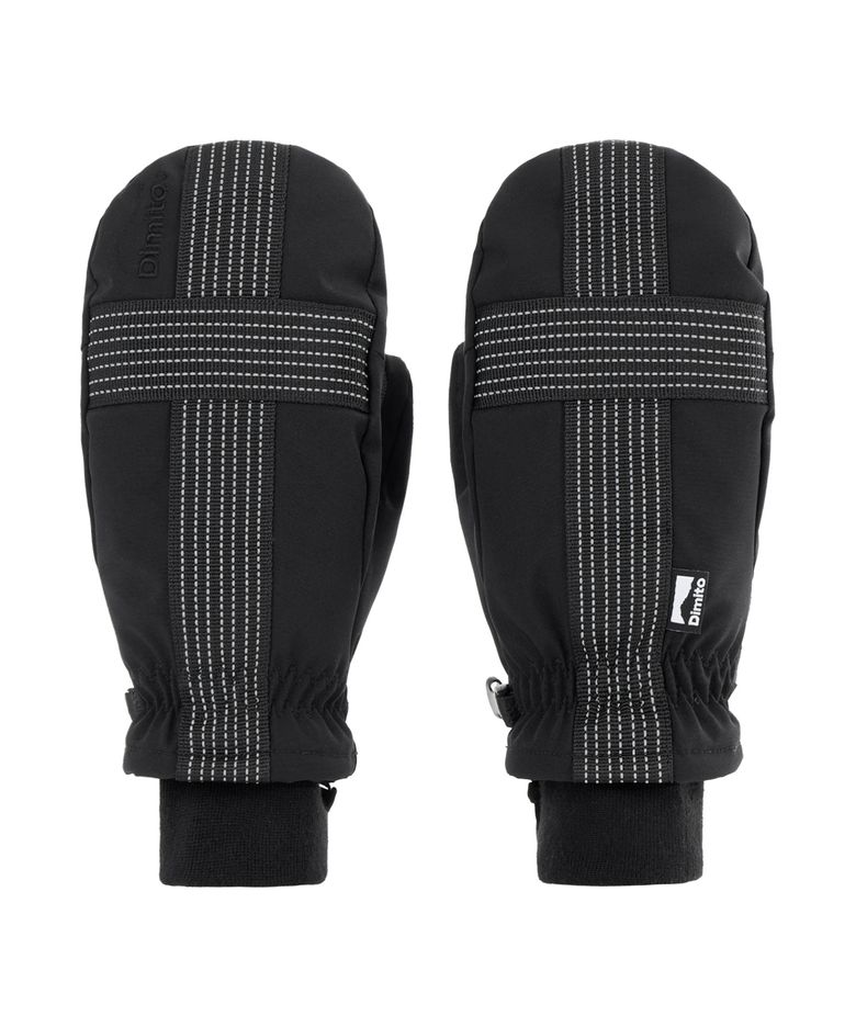REFLECTIVE CROSS BAND MITTEN BLACK