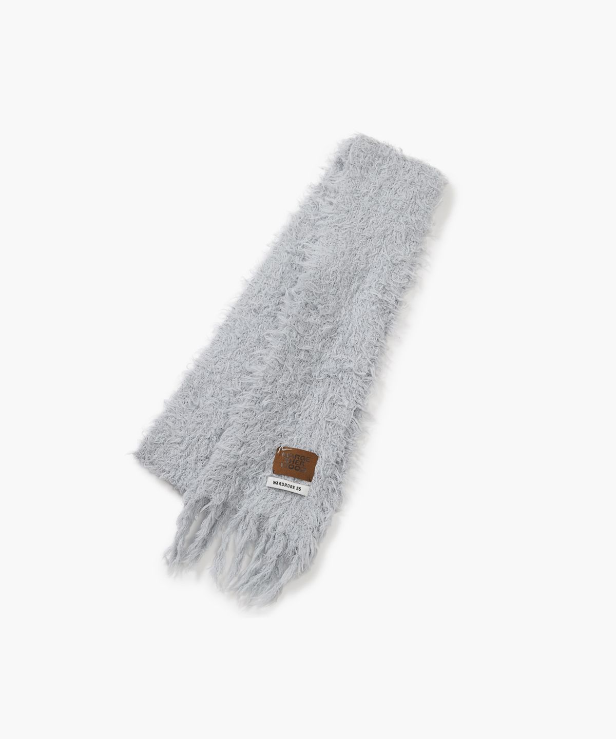 마지셔우드(MARGESHERWOOD) PUPPY TOUCH FRINGE MUFFLER_grey blue