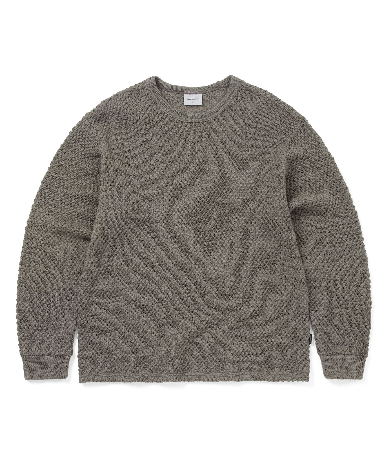 MUSINSA公式 | thisisneverthat Wool Crochet Knit L/S Crew Beige