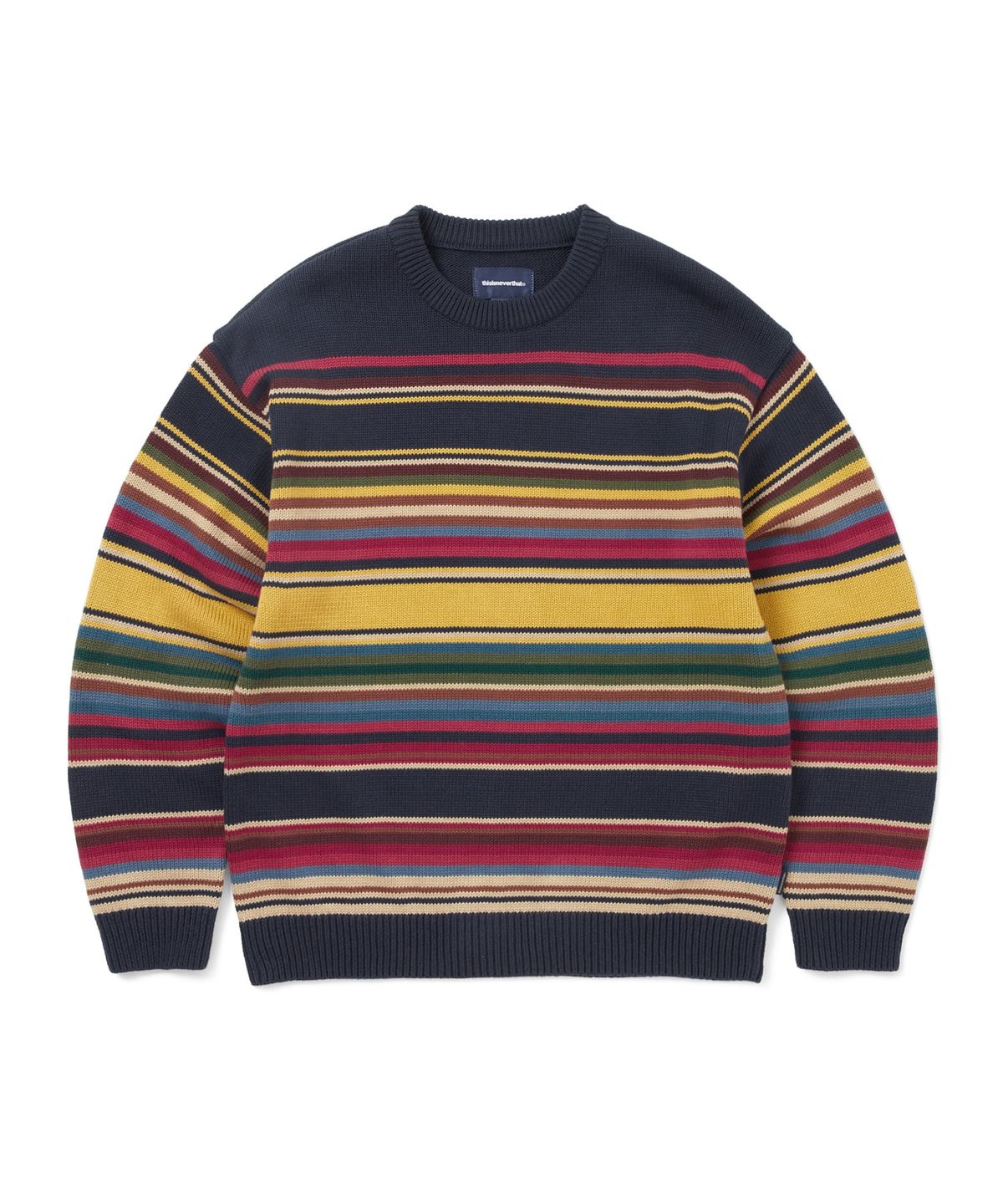 디스이즈네버댓(THISISNEVERTHAT) Multi Striped Sweater Navy/Yellow