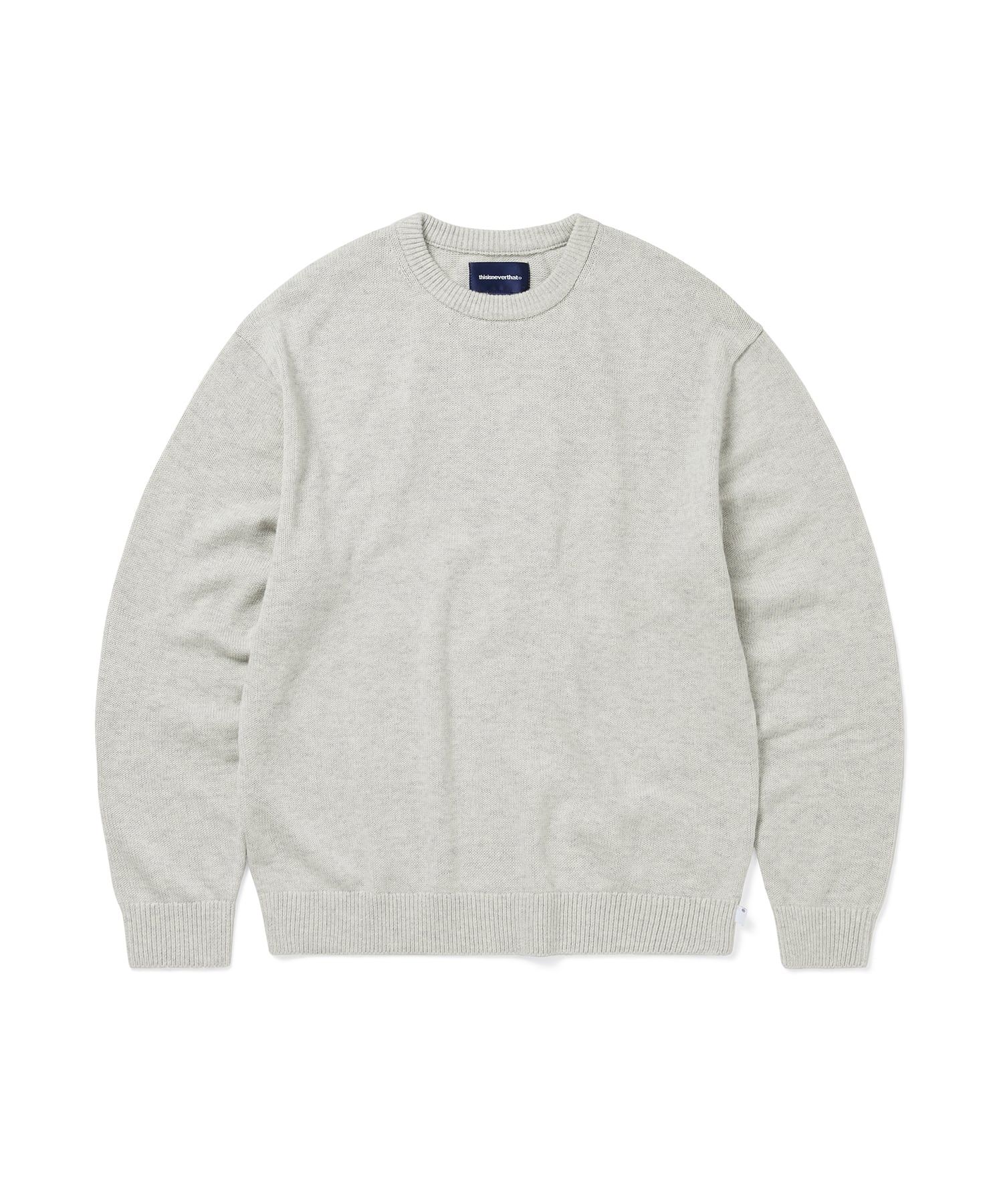 MUSINSA | thisisneverthat Fortuna N-Logo Sweater Heather Grey