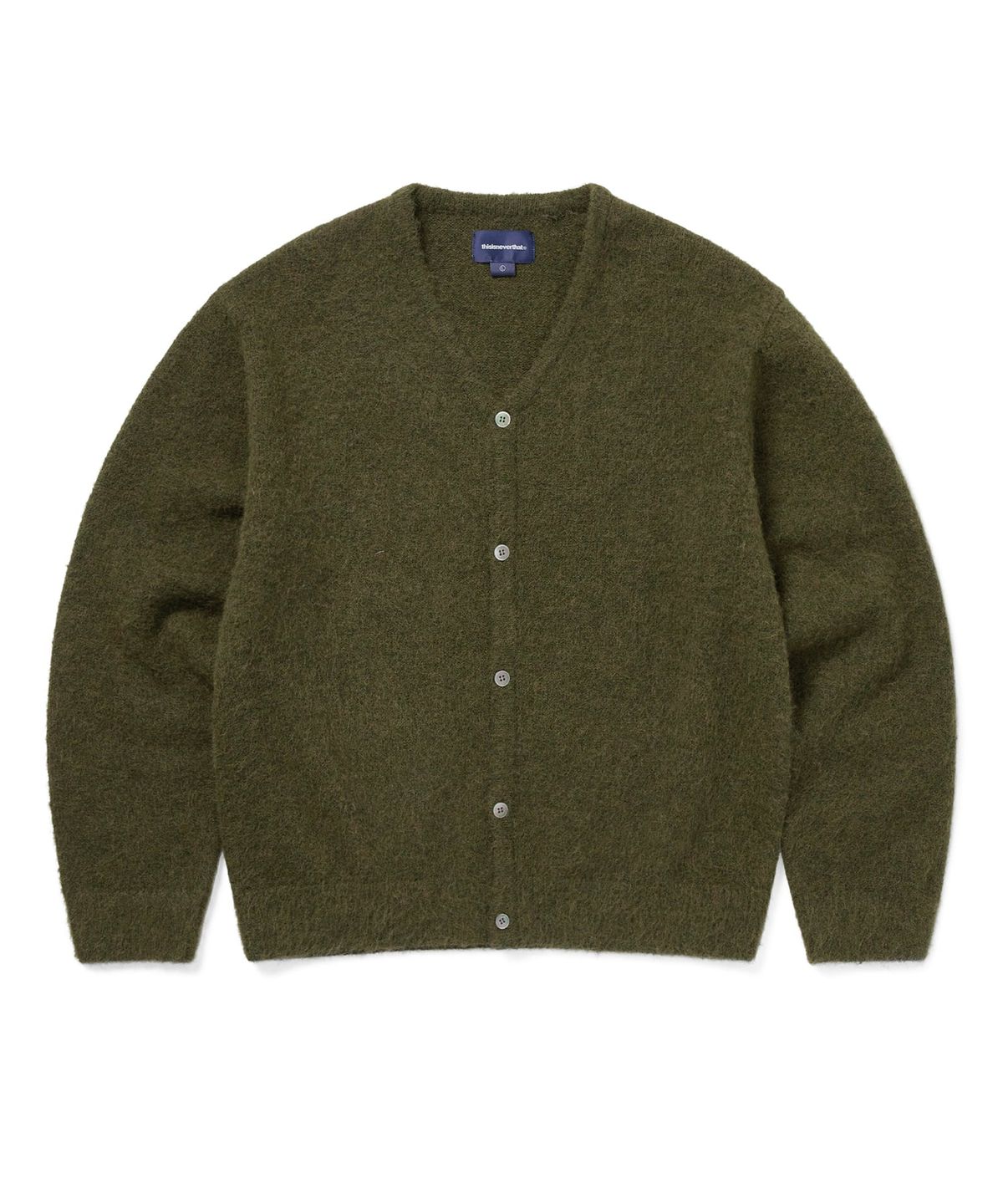 디스이즈네버댓(THISISNEVERTHAT) Hairy Knit Cardigan Olive Green