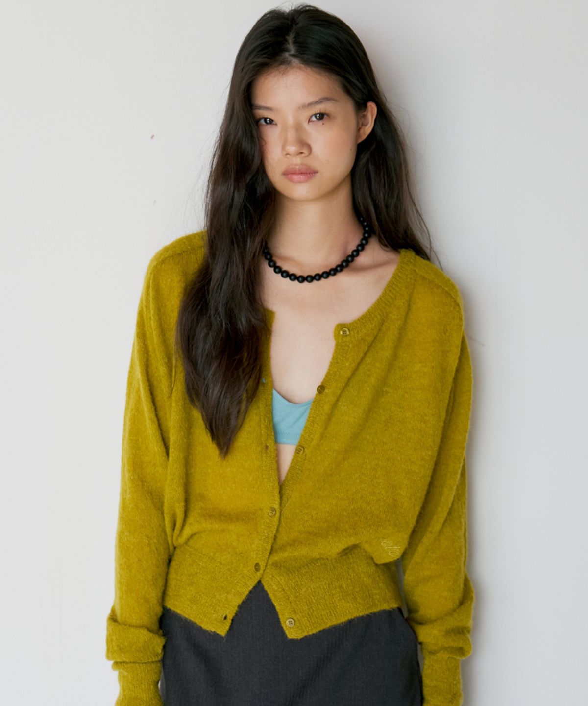 포에트서울(POETSEOUL) signature alpaca cardigan_mustard