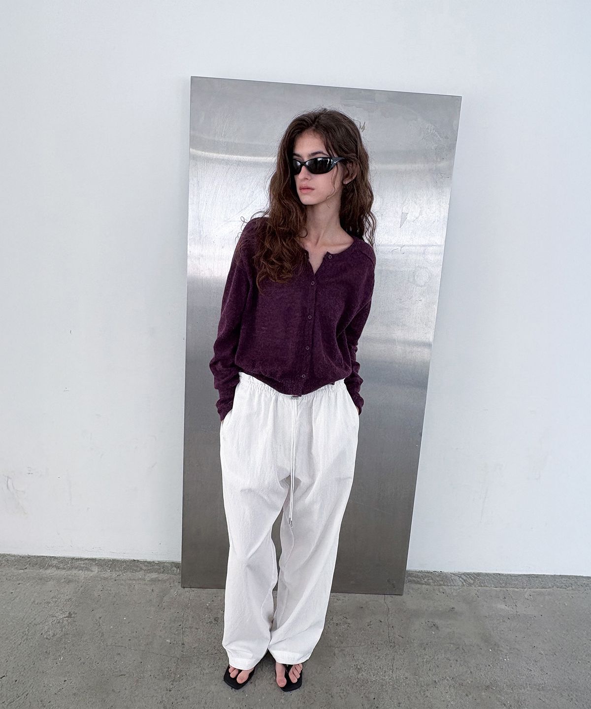 포에트서울(POETSEOUL) signature alpaca cardigan_purple