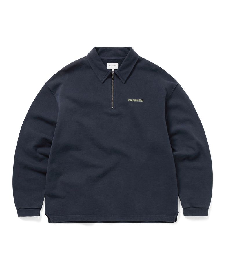 Half Zip Polo Sweatshirt Navy