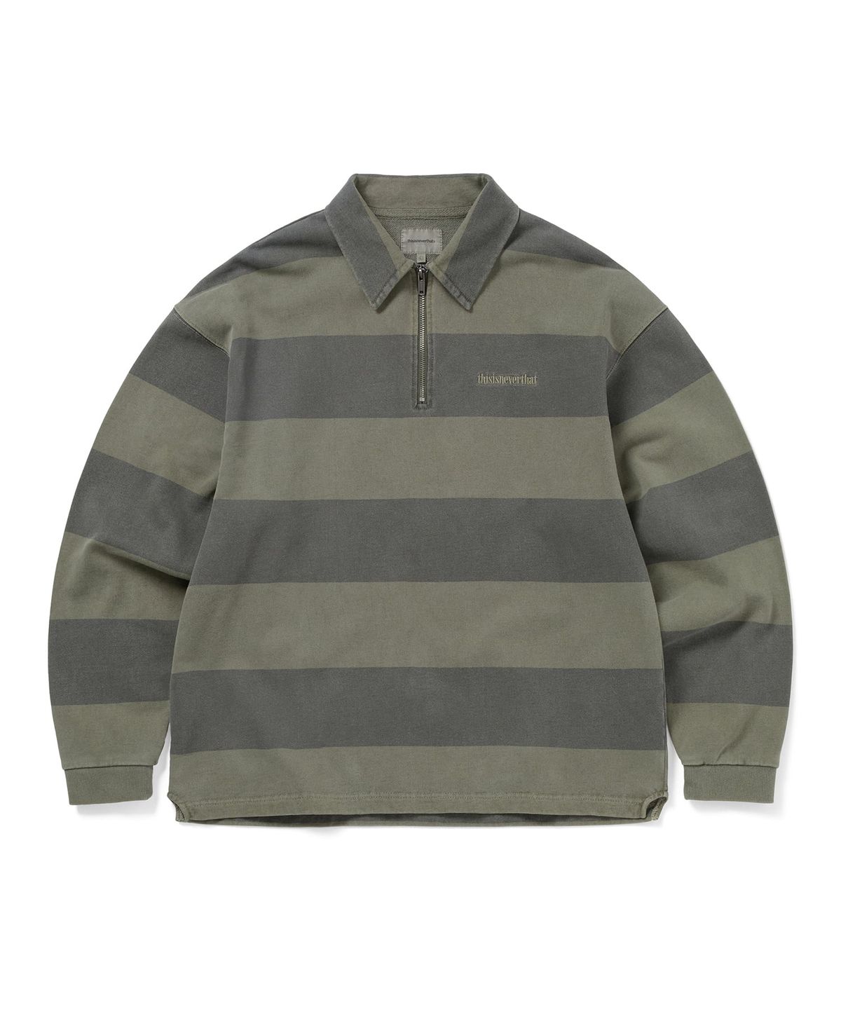 디스이즈네버댓(THISISNEVERTHAT) Half Zip Polo Sweatshirt Mud