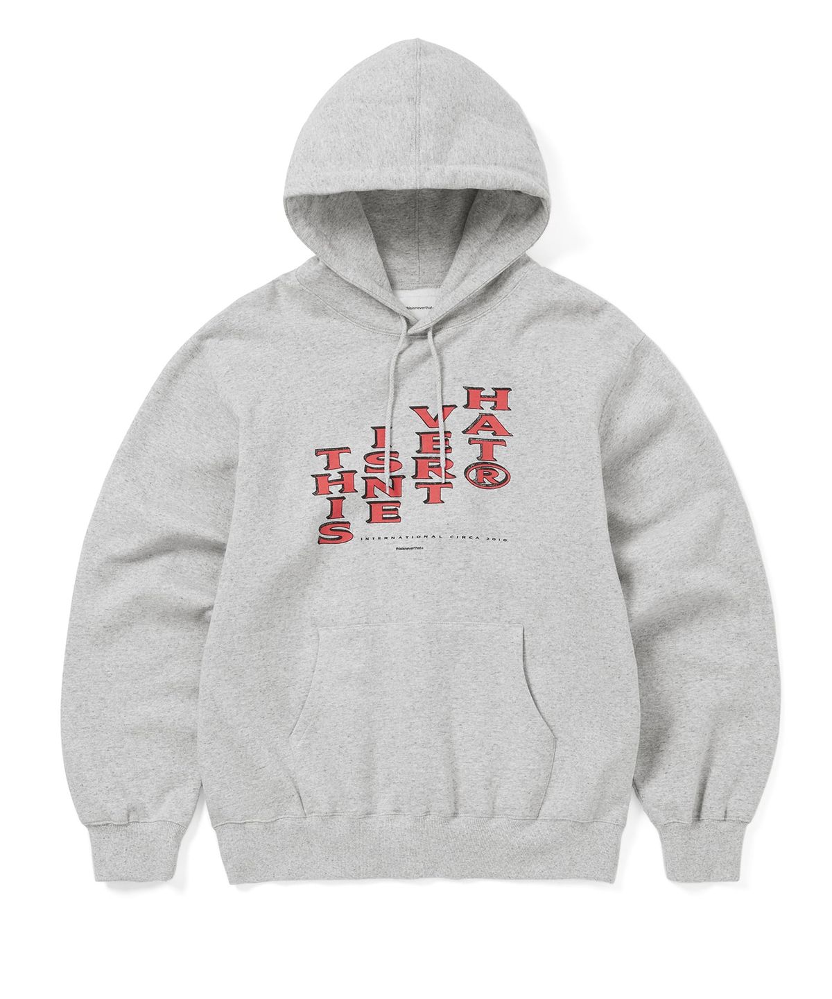 디스이즈네버댓(THISISNEVERTHAT) Vertical Logo Hoodie Heather Grey