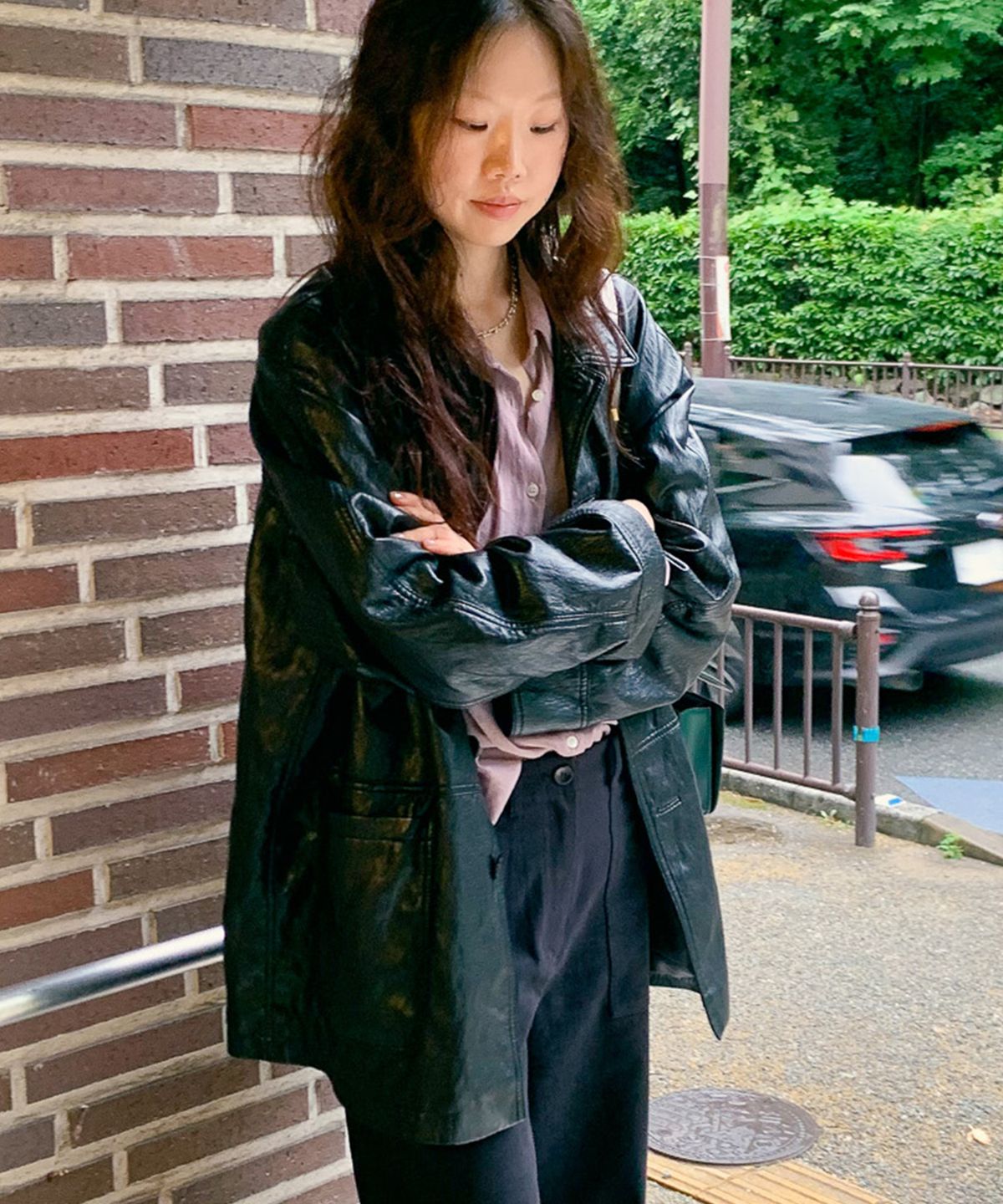 포에트서울(POETSEOUL) soft leather trench coat_black
