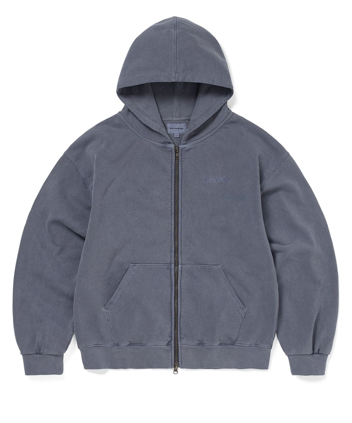 디스이즈네버댓(THISISNEVERTHAT) Waffle Lined Zip Up Hoodie Warm Blue