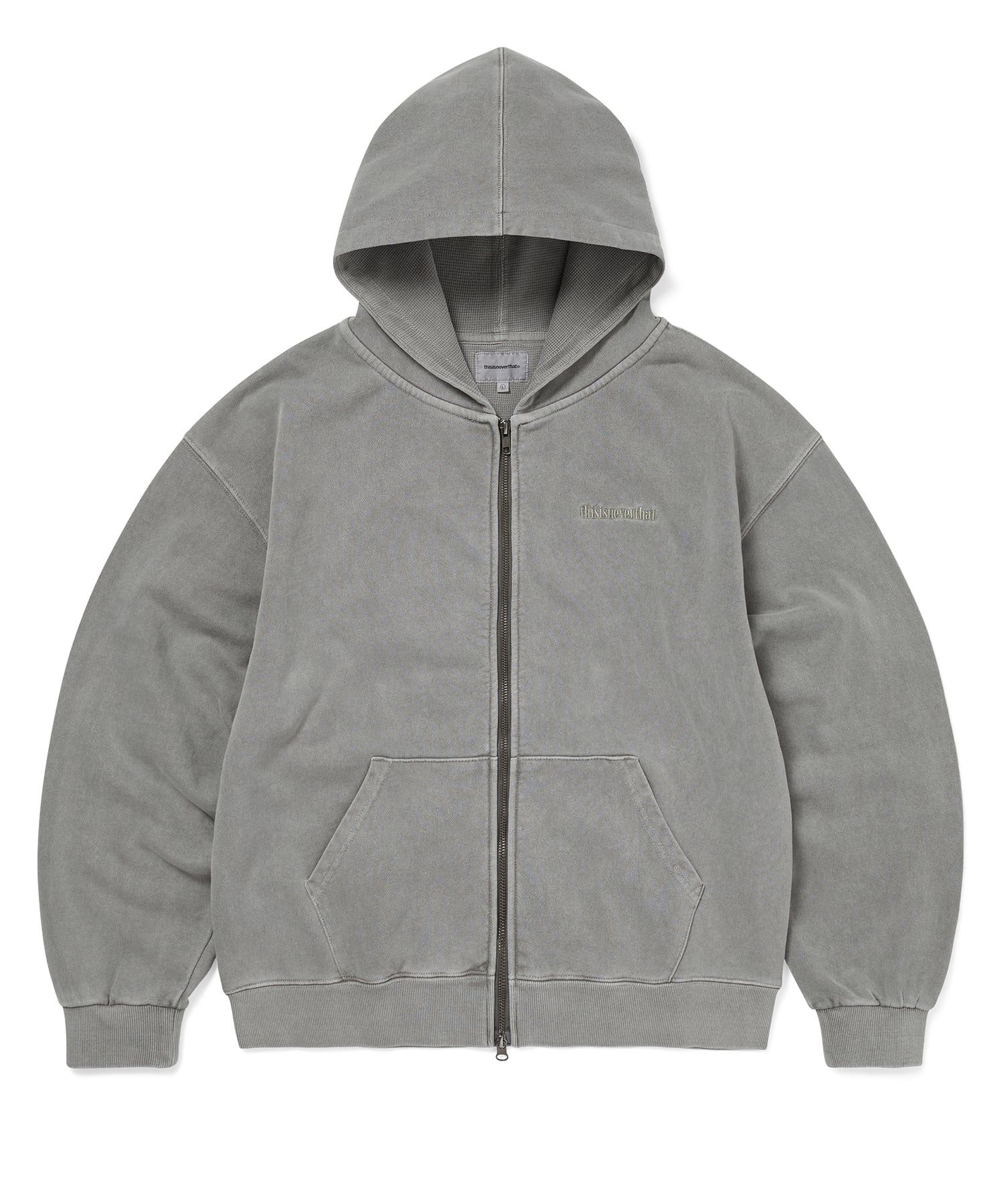 値下げ可能thisisneverthat zip hoodie XL MUSINSA公式 | thisisneverthat Waffle Lined Zip Up Hoodie Dark Grey