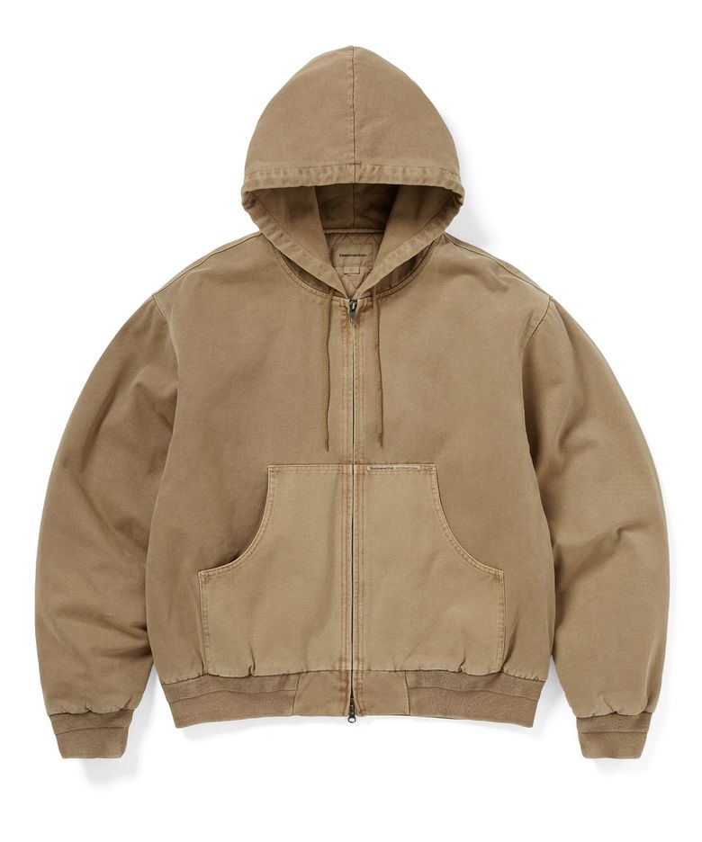Overdyed Hooded Jacket Brown