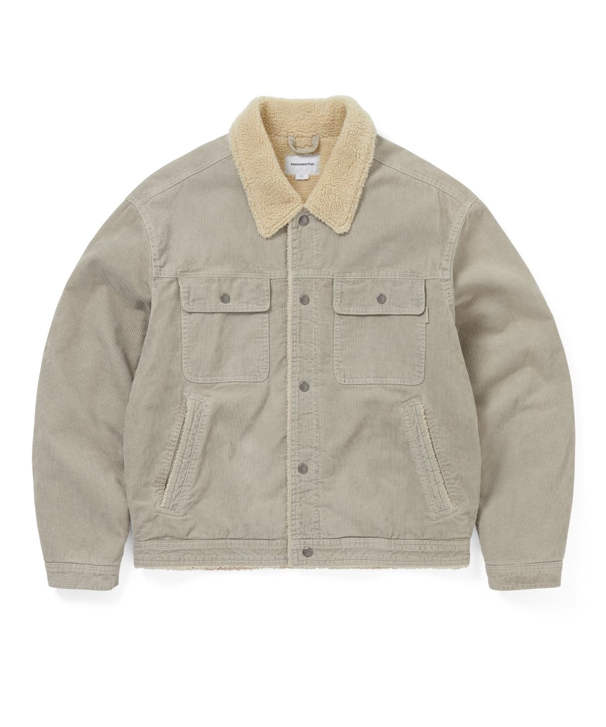 디스이즈네버댓(THISISNEVERTHAT) Sherpa Lined Corduroy Trucker Jacket Stone