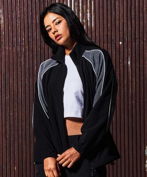 레트로 배색 라이트 플리스 자켓 블랙 GA5831 BK