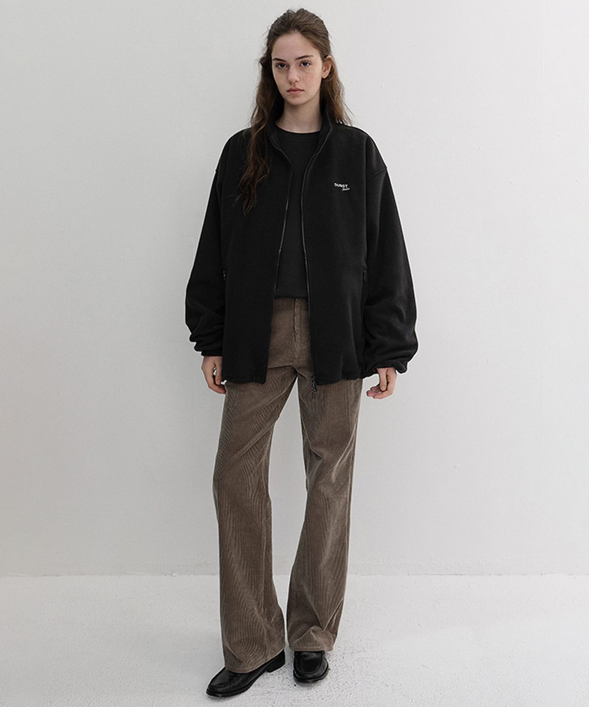 던스트(DUNST) UNISEX ZIP-UP FLEECE SWEATSHIRT_UDJU6D135_BLACK
