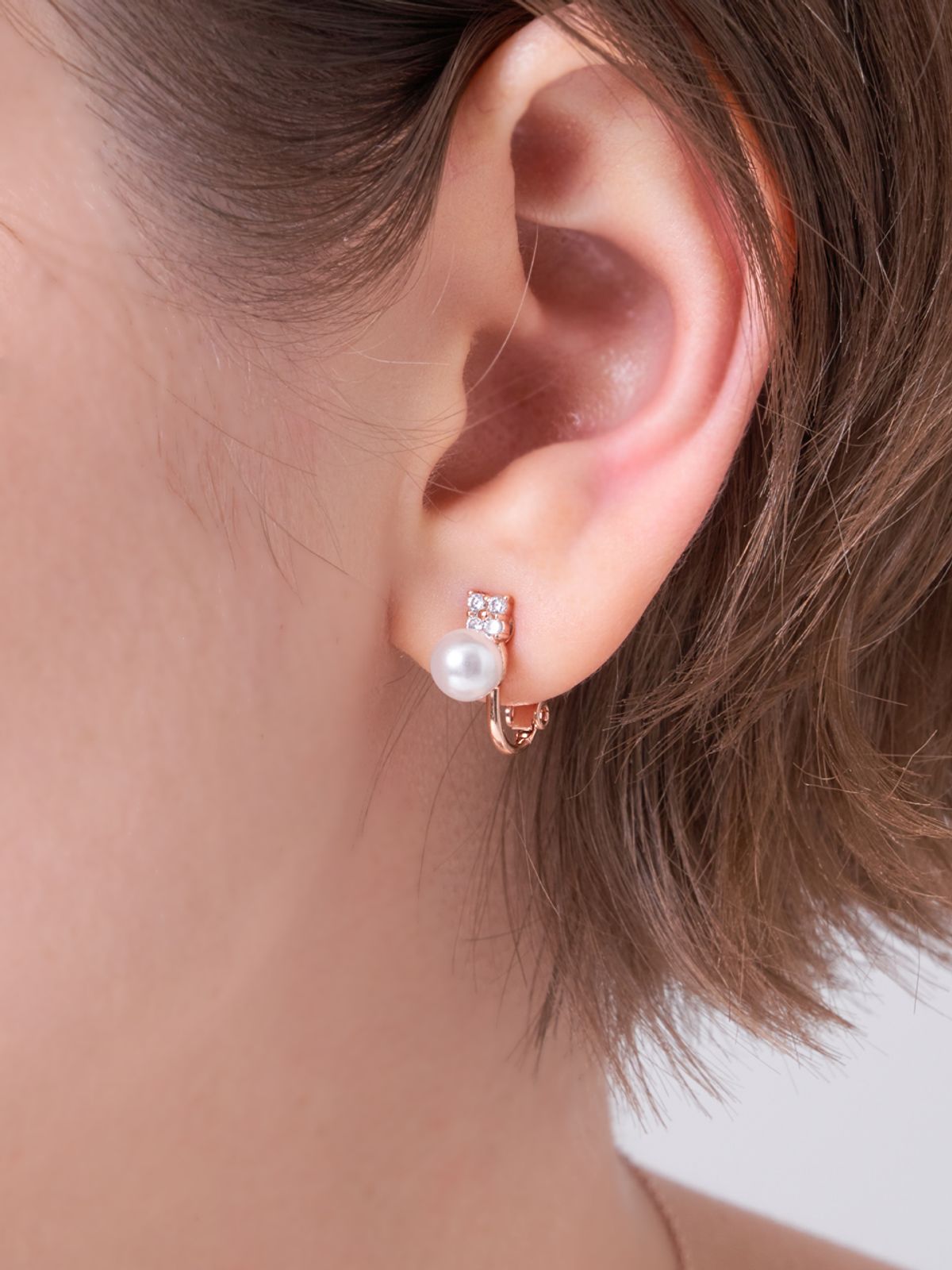 엘르주얼리(ELLEJEWELRY) 샤인 로즈 펄 귀찌 귀걸이 ELSPEE501
