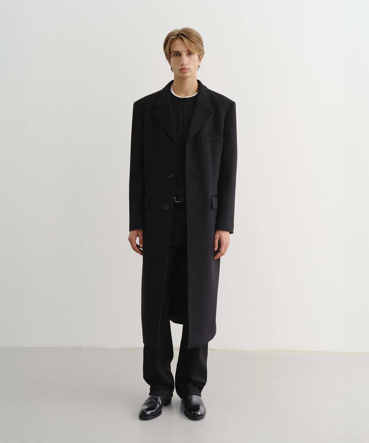 MUSINSA | DUNST 2-WAY 3 BUTTON CASHMERE COAT_UNISEX_UDCO5D121_BLACK