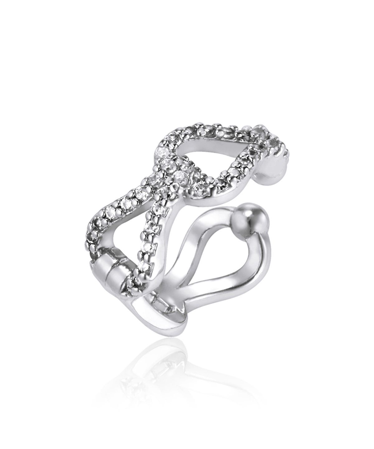 엘르주얼리(ELLEJEWELRY) 화이트 블링 스프림 이어커프 ELBREC003